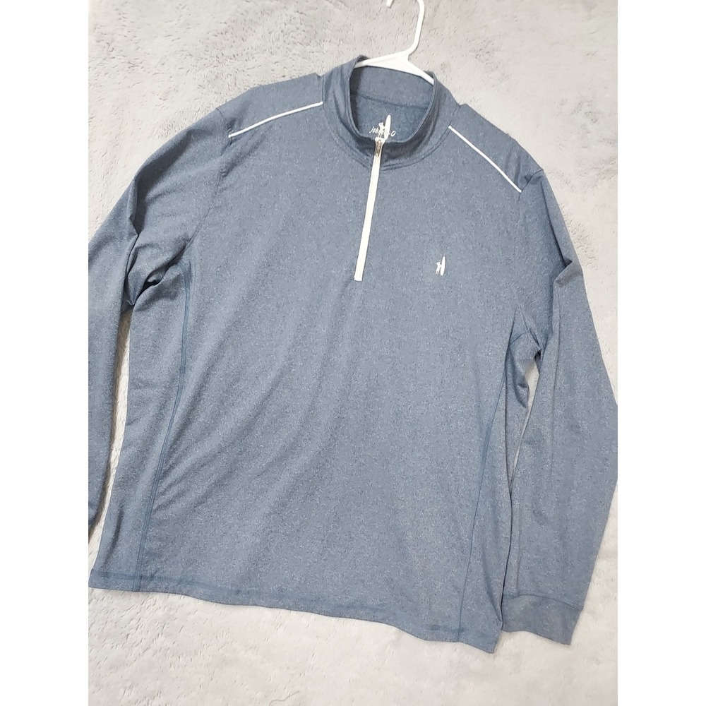 Johnnie O Pullover Mens XXL Quarter Zip Activewear Golf Blue Jersey Logo 2XL